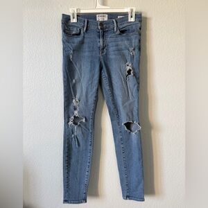 Frame Distressed Skinny Jeans